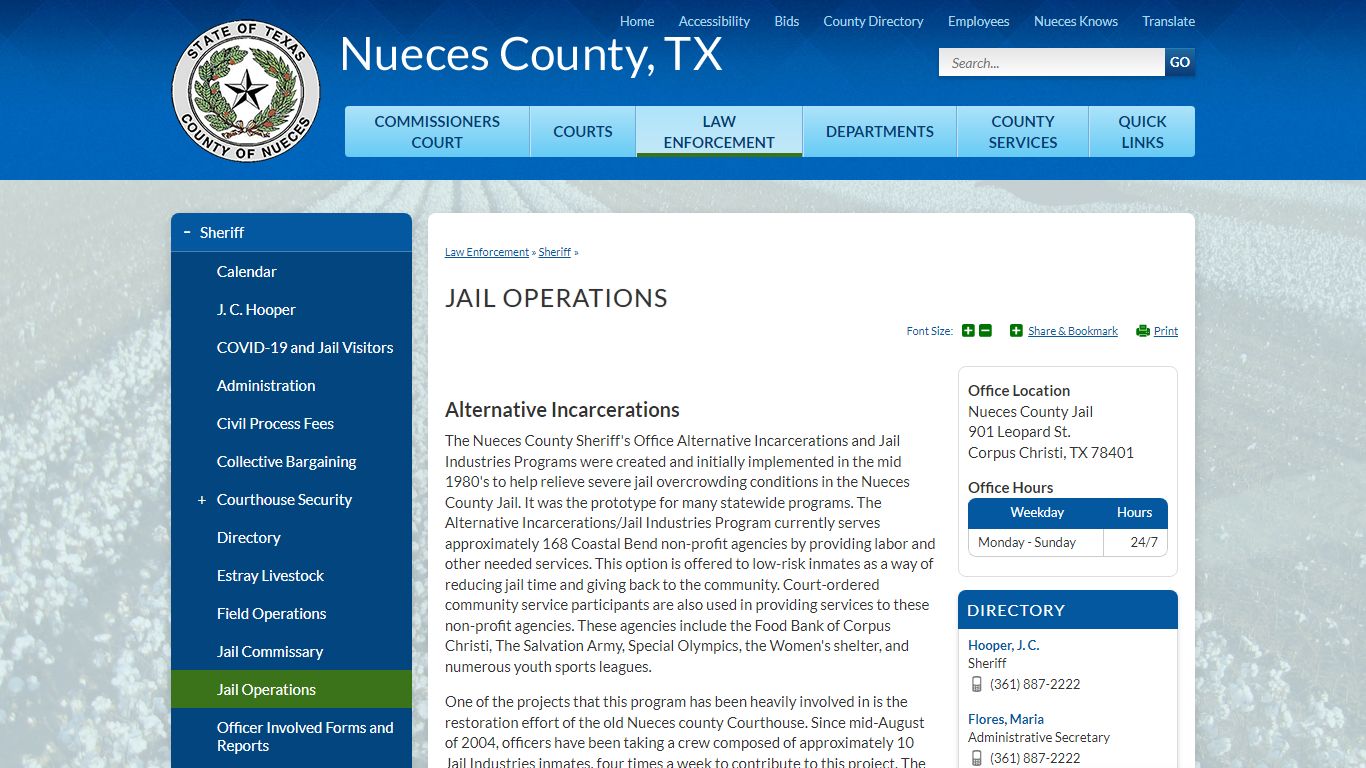 Jail Operations | Nueces County, TX