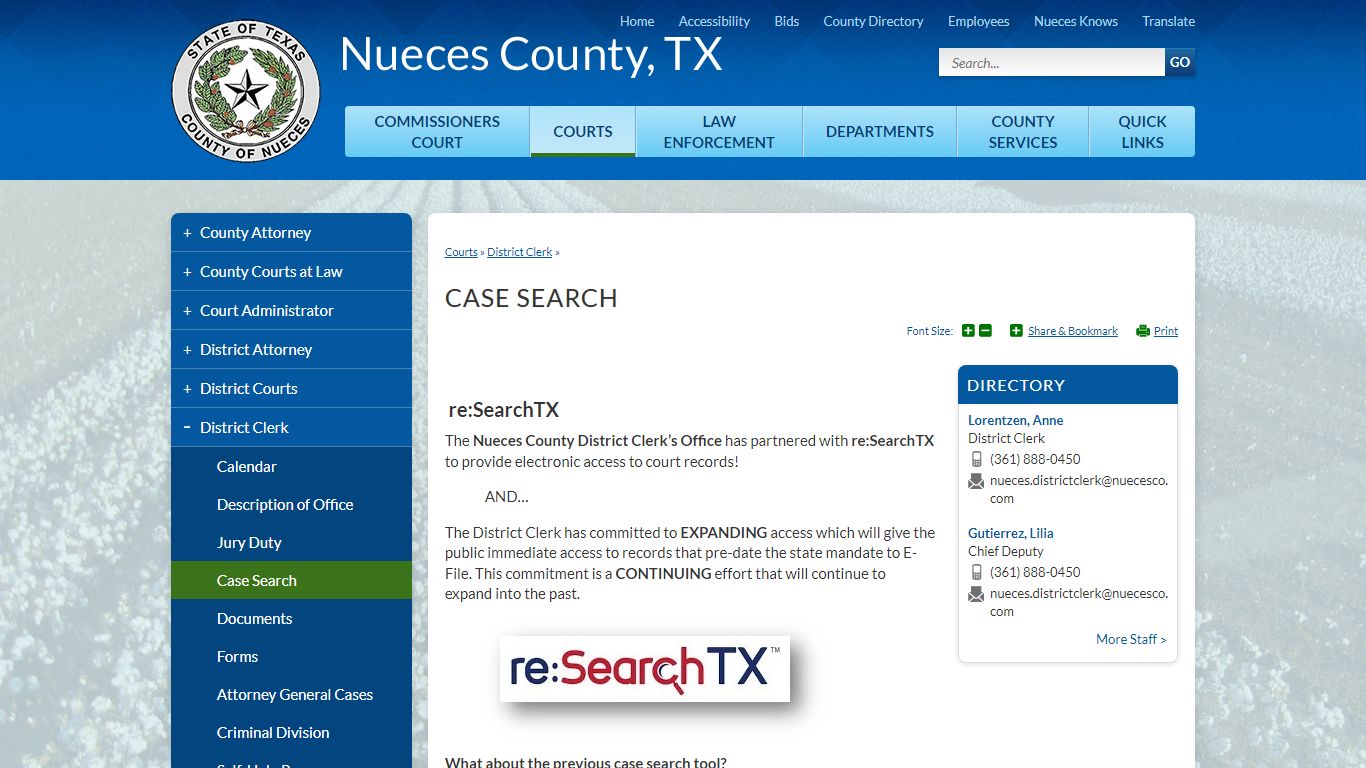 Case Search | Nueces County, TX